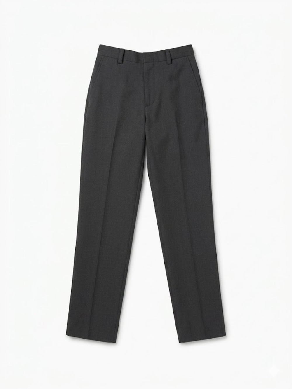 Boys Classic Straight-Leg Dress Pants in Charcoal Gray